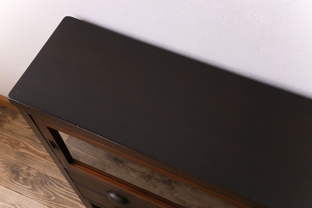 アンティーク家具　和製アンティーク　引き出し付き!カウンター型ガラスケース(カウンターテーブル)(1)