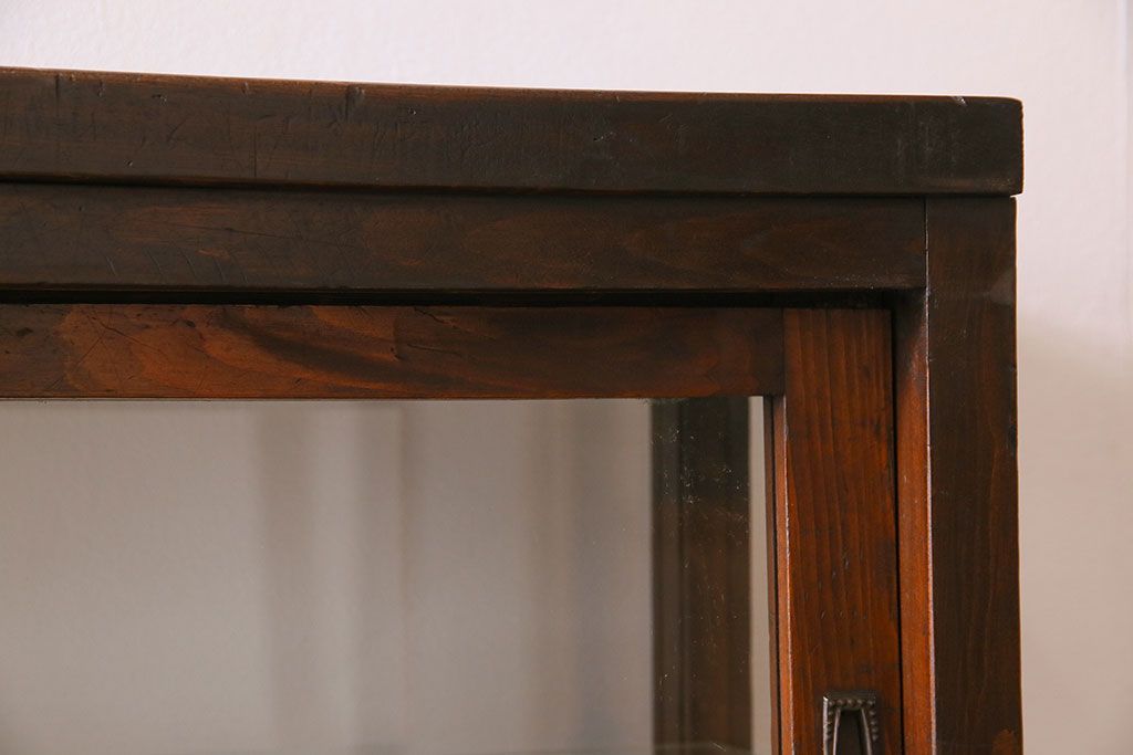 アンティーク家具　和製アンティーク　引き出し付き!カウンター型ガラスケース(カウンターテーブル)(1)