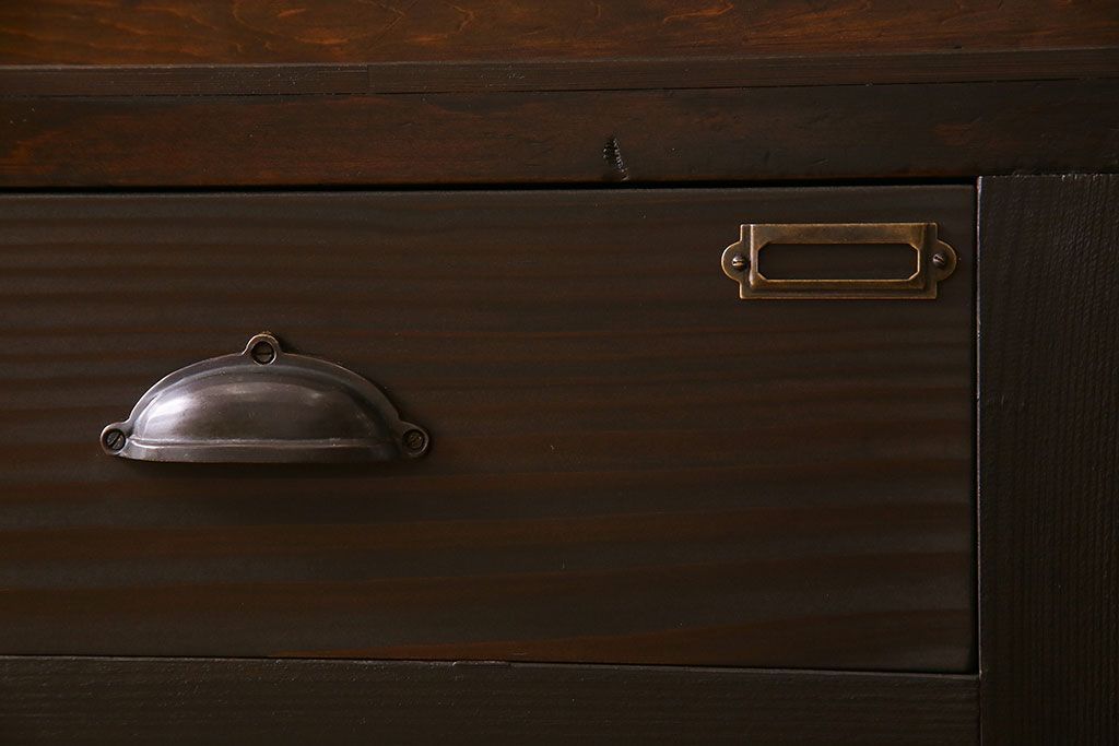 アンティーク家具　和製アンティーク　引き出し付き!カウンター型ガラスケース(カウンターテーブル)(1)