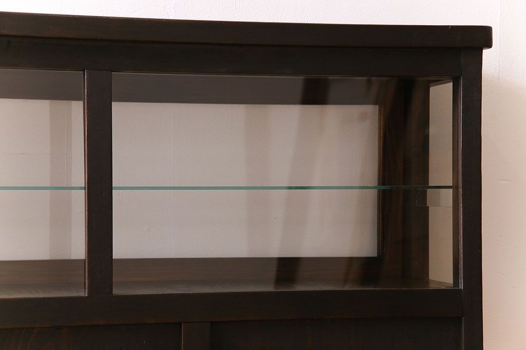 アンティーク家具　和製アンティーク　引き出し付き!カウンター型ガラスケース(カウンターテーブル)(1)