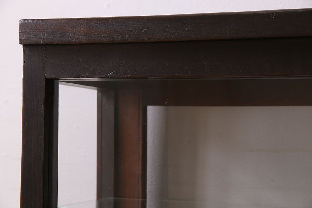 アンティーク家具　和製アンティーク　引き出し付き!カウンター型ガラスケース(カウンターテーブル)(1)