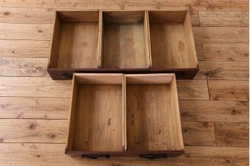 アンティーク家具　古民具・骨董　5杯引き出し!六尺　上品な水屋箪笥ローボード(テレビ台、キャビネット、収納棚)