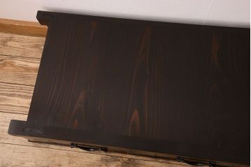 アンティーク家具　古民具・骨董　5杯引き出し!六尺　上品な水屋箪笥ローボード(テレビ台、キャビネット、収納棚)