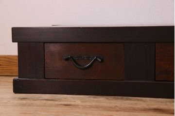 アンティーク家具　古民具・骨董　5杯引き出し!六尺　上品な水屋箪笥ローボード(テレビ台、キャビネット、収納棚)