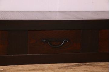 アンティーク家具　古民具・骨董　5杯引き出し!六尺　上品な水屋箪笥ローボード(テレビ台、キャビネット、収納棚)