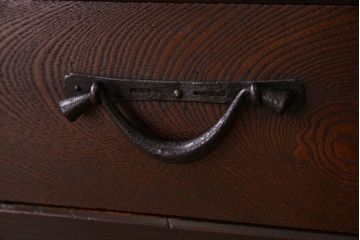 アンティーク家具　古民具・骨董　5杯引き出し!六尺　上品な水屋箪笥ローボード(テレビ台、キャビネット、収納棚)