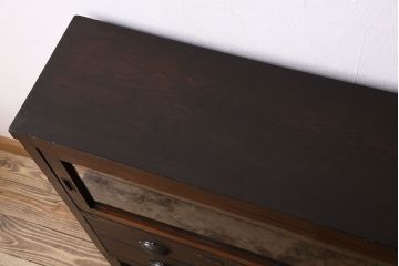 アンティーク家具　和製アンティーク　引き出し付き!カウンター型ガラスケース(カウンターテーブル)(2)