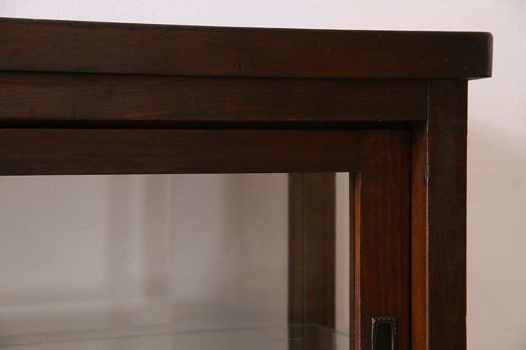 アンティーク家具　和製アンティーク　引き出し付き!カウンター型ガラスケース(カウンターテーブル)(2)