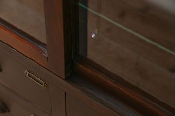 アンティーク家具　和製アンティーク　引き出し付き!カウンター型ガラスケース(カウンターテーブル)(2)