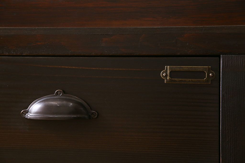 アンティーク家具　和製アンティーク　引き出し付き!カウンター型ガラスケース(カウンターテーブル)(2)