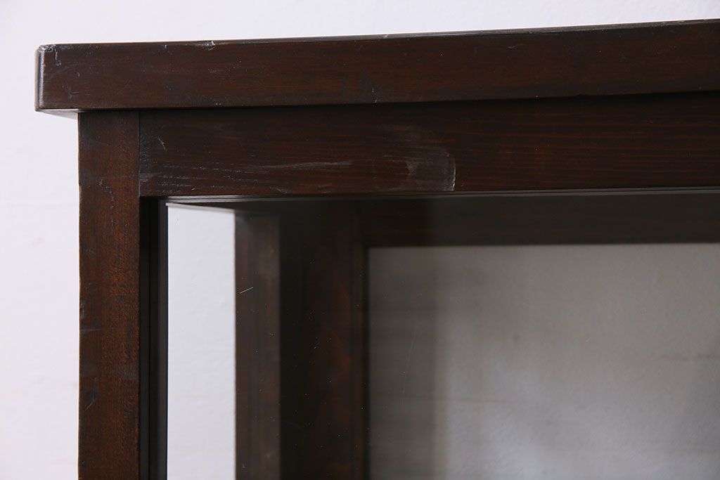 アンティーク家具　和製アンティーク　引き出し付き!カウンター型ガラスケース(カウンターテーブル)(2)