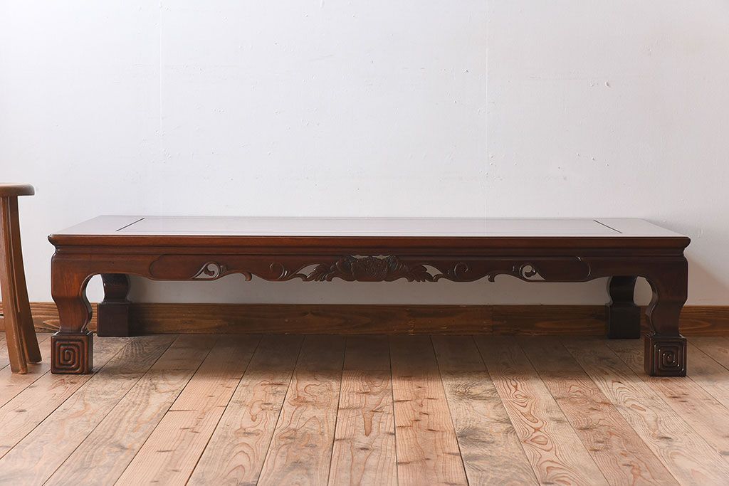 民芸家具　花梨材製!漆塗りの大きな座卓(定価約48万円)(カリン材)