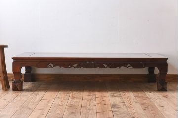 民芸家具　花梨材製!漆塗りの大きな座卓(定価約48万円)(カリン材)