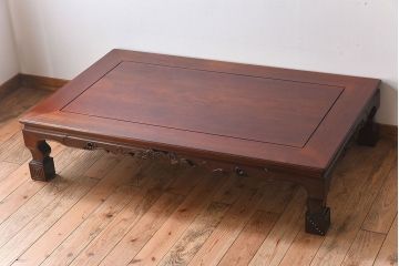 民芸家具　花梨材製!漆塗りの大きな座卓(定価約48万円)(カリン材)