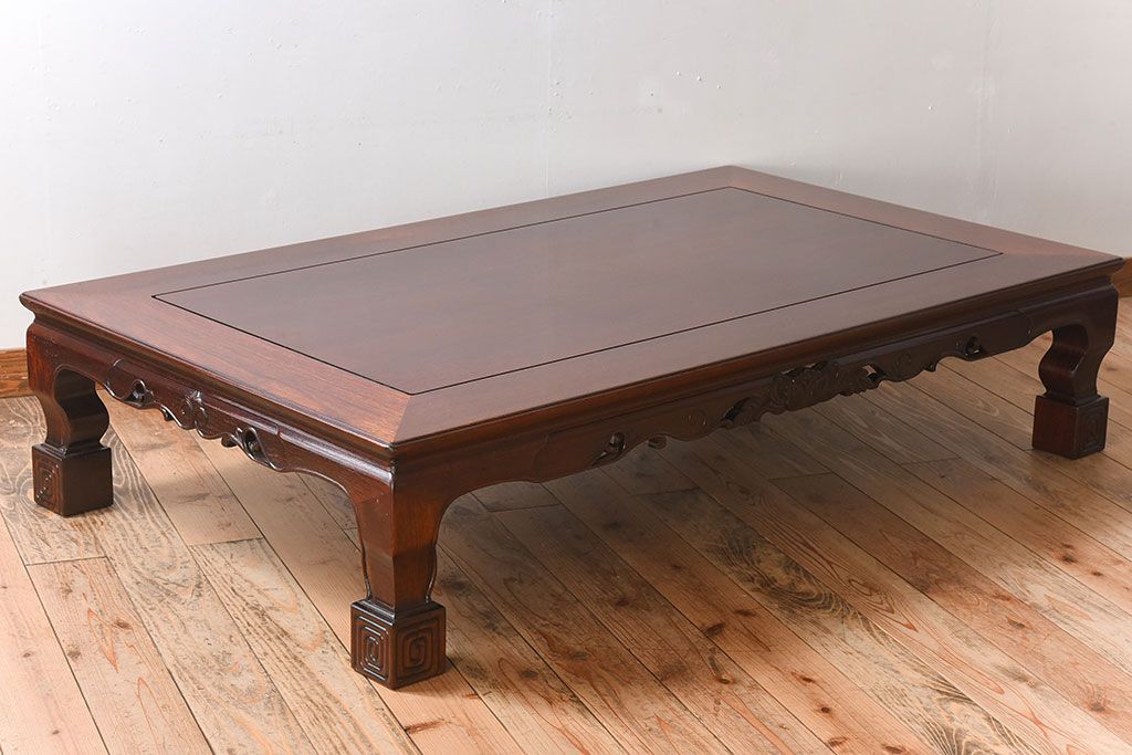 民芸家具　花梨材製!漆塗りの大きな座卓(定価約48万円)(カリン材)