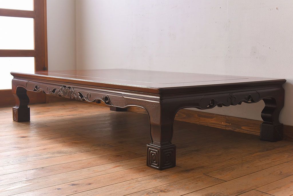 民芸家具　花梨材製!漆塗りの大きな座卓(定価約48万円)(カリン材)