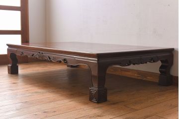 民芸家具　花梨材製!漆塗りの大きな座卓(定価約48万円)(カリン材)