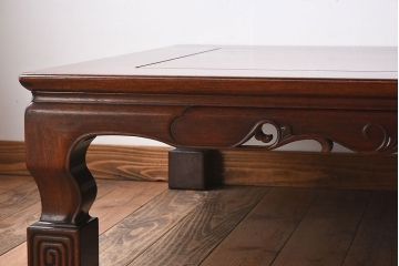 民芸家具　花梨材製!漆塗りの大きな座卓(定価約48万円)(カリン材)