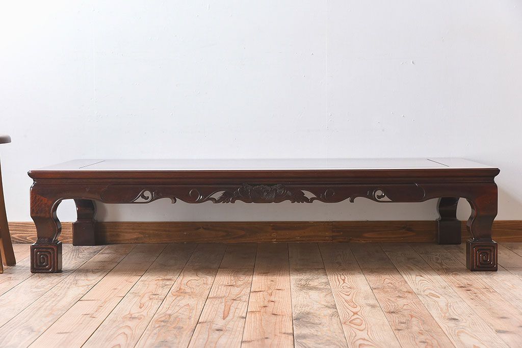 民芸家具　花梨材製!漆塗りの大きな座卓(定価約48万円)(カリン材)