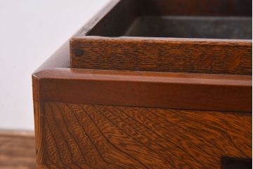 アンティーク雑貨　欅材製　アンティーク　味わい深い木目が美しい角火鉢(1)
