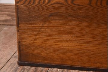 アンティーク雑貨　欅材製　アンティーク　味わい深い木目が美しい角火鉢(2)
