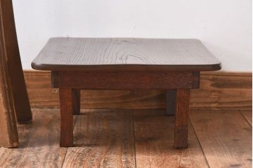 レトロ家具　昭和レトロ　栓材製!小さなアンティーク角ちゃぶ台