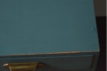 アンティーク家具　アンティーク　ブルーグリーンペイントの小引き出し