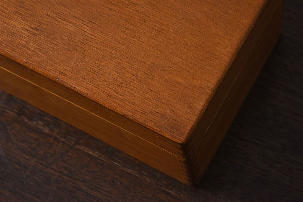 アンティーク雑貨　昭和レトロ　味わいある古い木のアンティーク収納箱(収納ケース・小箱)