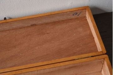 アンティーク雑貨　昭和レトロ　味わいある古い木のアンティーク収納箱(収納ケース・小箱)