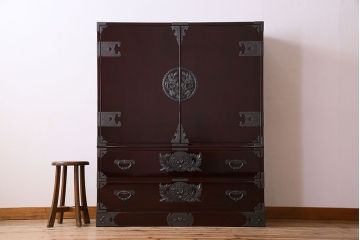 中古　仙台民芸箪笥　欅産業　KB-33D　木地呂塗り　衣装箪笥(定価1117800円)