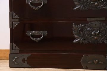 中古　仙台民芸箪笥　欅産業　KB-33D　木地呂塗り　衣装箪笥(定価1117800円)