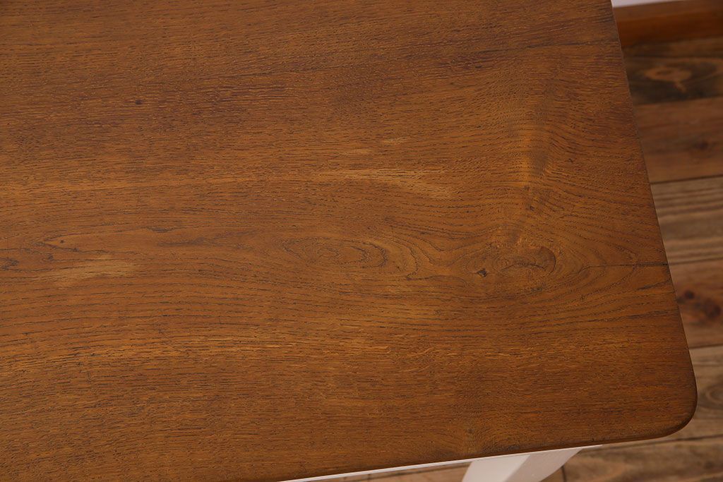 アンティーク家具　フランスアンティーク　引き出し付き!小ぶりなペイントダイニングテーブル(デスク)