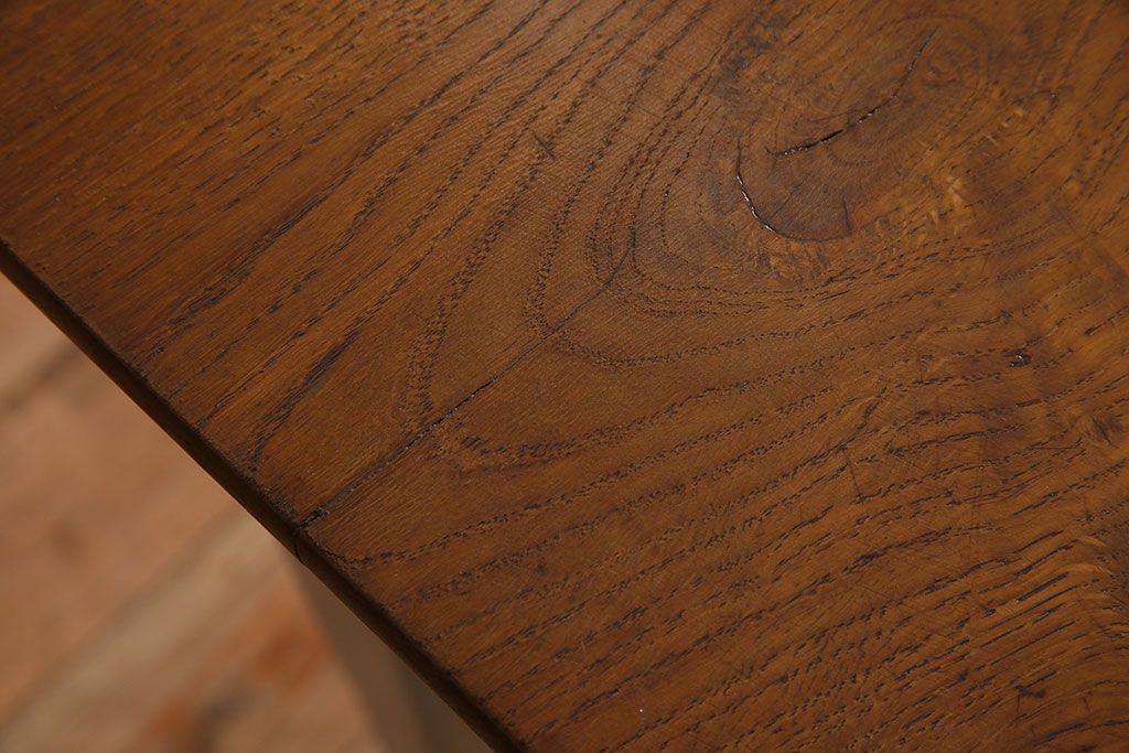 アンティーク家具　フランスアンティーク　引き出し付き!小ぶりなペイントダイニングテーブル(デスク)