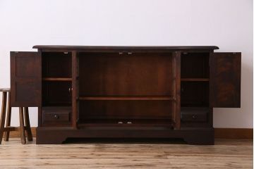 中古　北海道民芸家具　サイドボード(収納棚、戸棚)(定価38万円)(1)