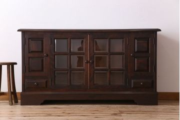 中古　北海道民芸家具　サイドボード(収納棚、戸棚)(定価38万円)(1)