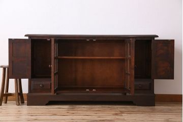 中古　北海道民芸家具　サイドボード(収納棚、戸棚)(定価38万円)(1)