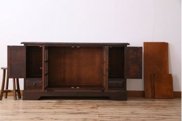 中古　北海道民芸家具　サイドボード(収納棚、戸棚)(定価38万円)(1)