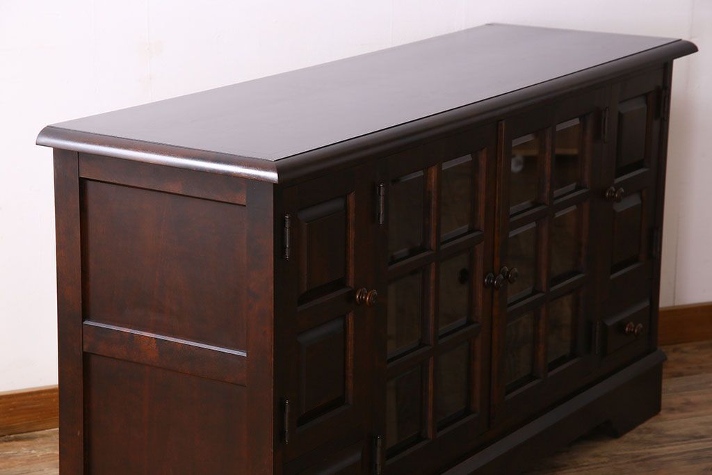 中古　北海道民芸家具　サイドボード(収納棚、戸棚)(定価38万円)(1)