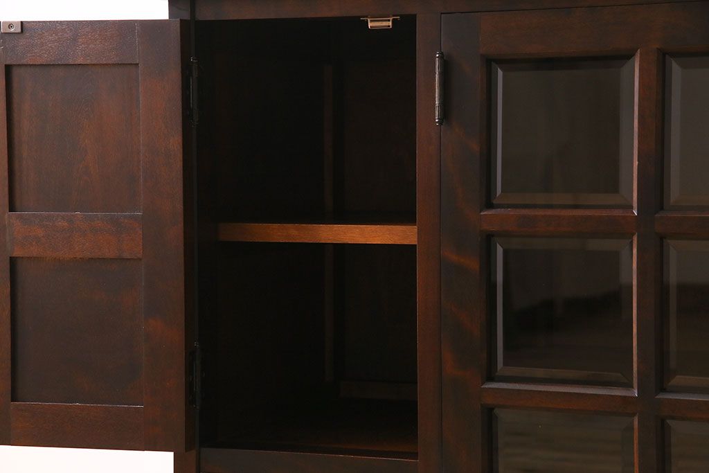 中古　北海道民芸家具　サイドボード(収納棚、戸棚)(定価38万円)(1)