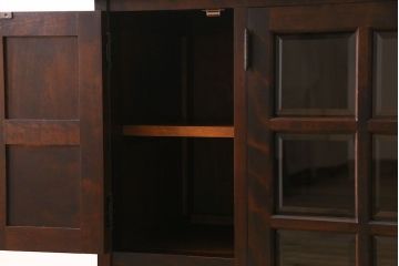 中古　北海道民芸家具　サイドボード(収納棚、戸棚)(定価38万円)(1)