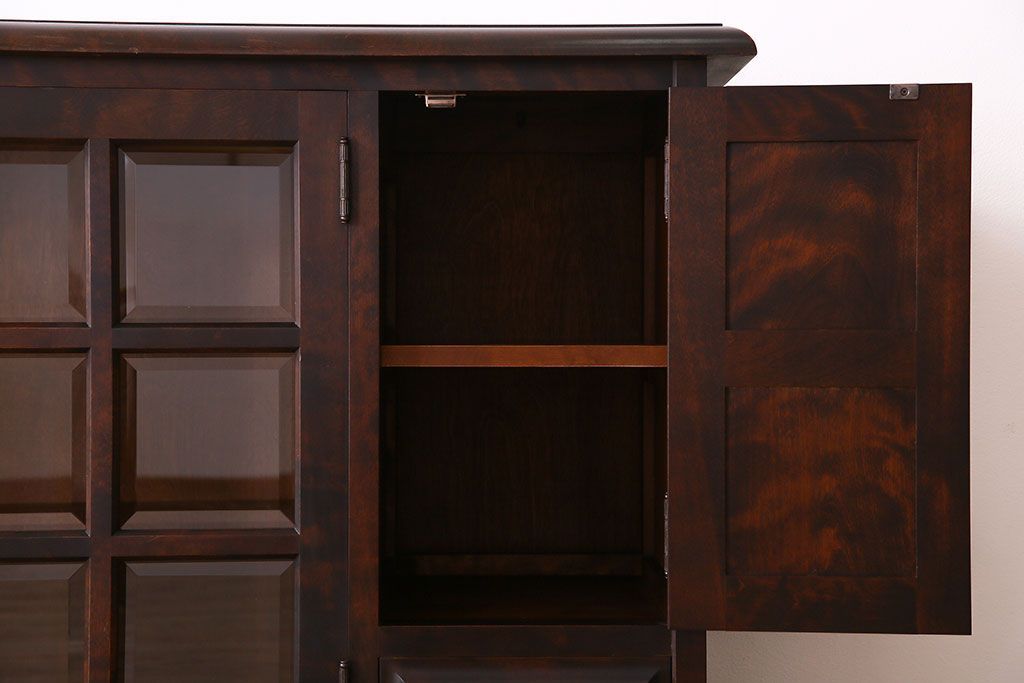 中古　北海道民芸家具　サイドボード(収納棚、戸棚)(定価38万円)(1)