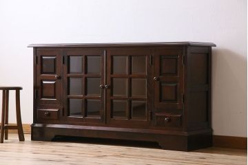中古　北海道民芸家具　サイドボード(収納棚、戸棚)(定価38万円)(2)