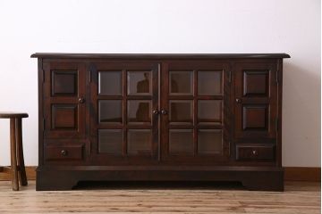 中古　北海道民芸家具　サイドボード(収納棚、戸棚)(定価38万円)(2)