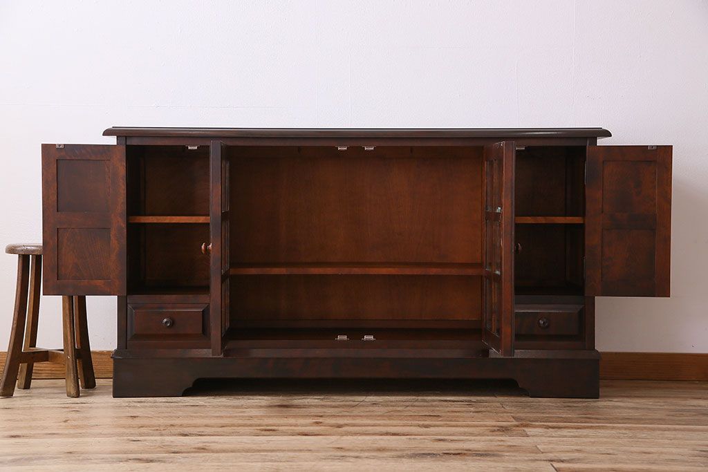 中古　北海道民芸家具　サイドボード(収納棚、戸棚)(定価38万円)(2)