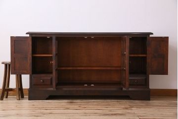 中古　北海道民芸家具　サイドボード(収納棚、戸棚)(定価38万円)(2)