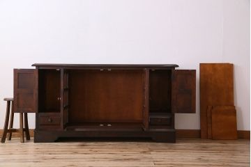 中古　北海道民芸家具　サイドボード(収納棚、戸棚)(定価38万円)(2)