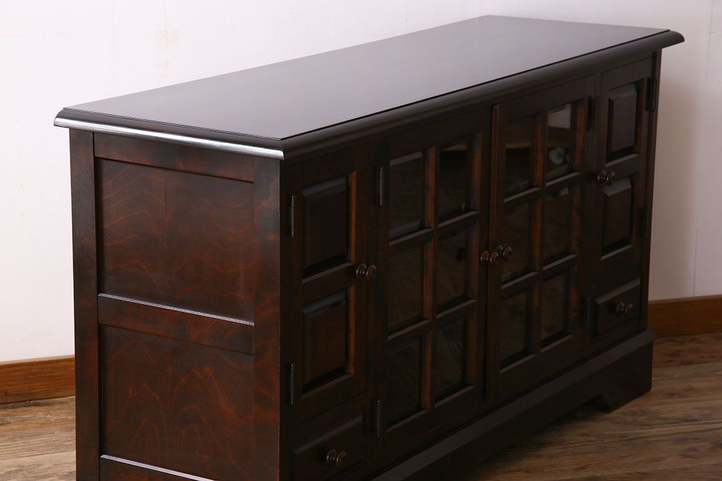 中古　北海道民芸家具　サイドボード(収納棚、戸棚)(定価38万円)(2)