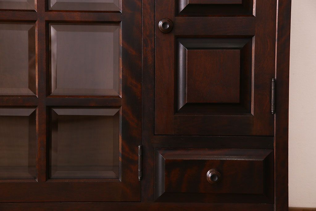 中古　北海道民芸家具　サイドボード(収納棚、戸棚)(定価38万円)(2)