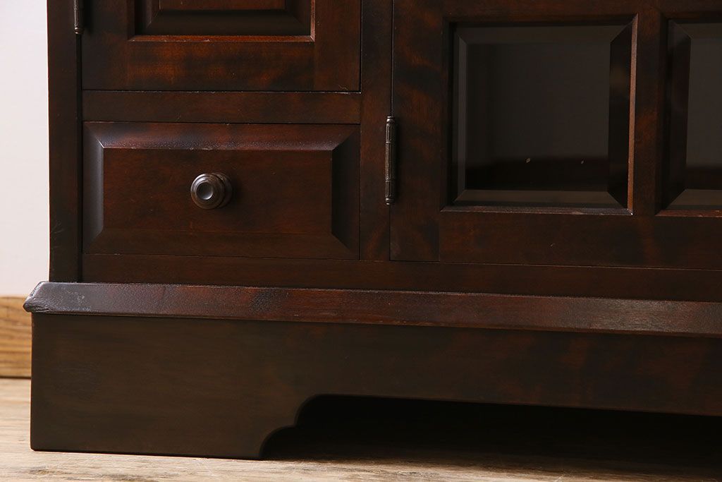 中古　北海道民芸家具　サイドボード(収納棚、戸棚)(定価38万円)(2)