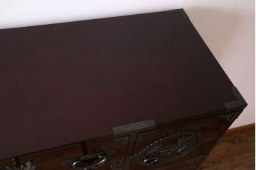 中古　仙台民芸箪笥(仙台箪笥)　欅産業　KB-34D　木地呂塗り　衣装箪笥(定価1117800円)